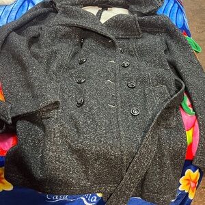 Iz Byer Charcoal Double-Breasted Blazer
